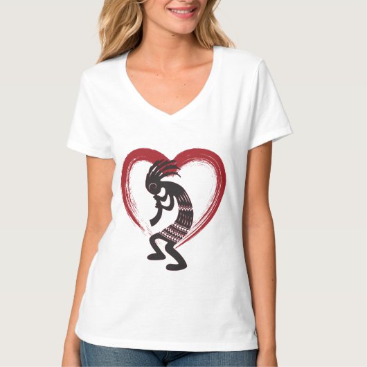 Ik hou van Heart Kokopelli T-shirt (Voorkant)