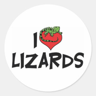 Ik hou van Heart Lizards - Reptielenliefhebber Ronde Sticker