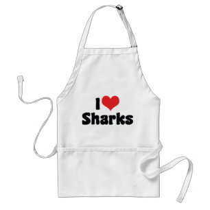 Ik hou van Heart Sharks - Haaienliefhebber Standaard Schort