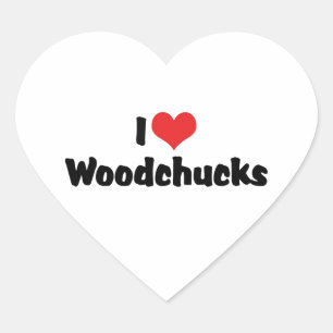 Ik hou van Heart Woodchucks Hart Sticker