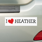 Ik hou van Heather Bumpersticker (Op auto)