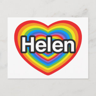 Ik hou van Helen. Ik hou van je Helen. Hart Briefkaart