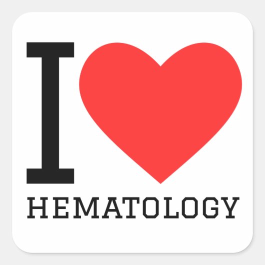 Ik hou van hematologie vierkante sticker (Voorkant)