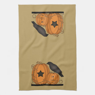 Ik hou van Herfst Crow Pumpkin-handdoek Theedoek