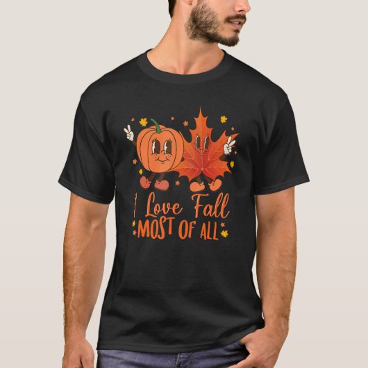 Ik hou van Herfst Het meeste van alle bladhartherf T-shirt (Voorkant)