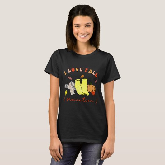 Ik hou van Herfst preventie Sokken Thanksgiving He T-shirt (Voorkant volledig)