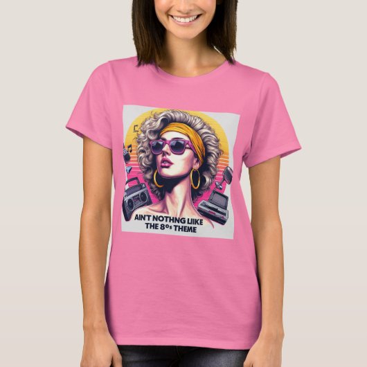 Ik hou van het 80's retro mode vibes T-shirt (Voorkant)