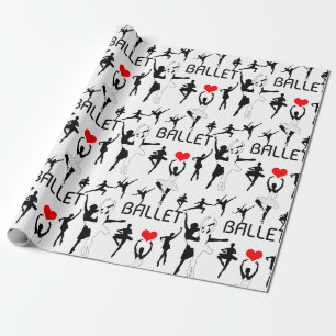 Ik hou van het balletpatroon. Zwarte balletdansers Cadeaupapier