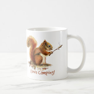 Ik hou van het CAMPING Fun Squirrel Cute Animal Qu Koffiemok