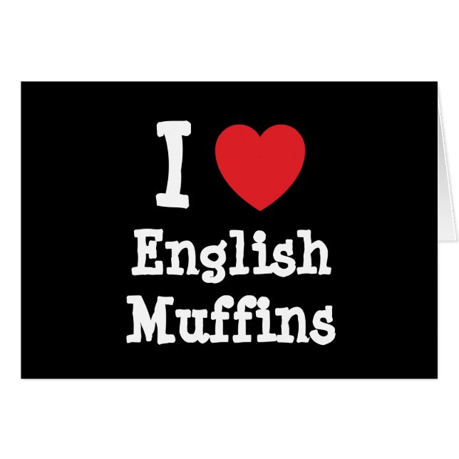 Ik hou van het Engelse Muffins hart T-Shirt (Voorkant Horizontaal)