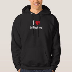 Ik hou van het hart van Alligators op maat Hoodie