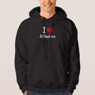 Ik hou van het hart van Alligators op maat Hoodie