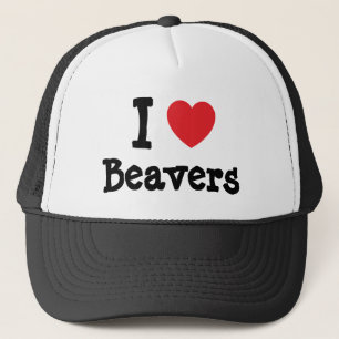 Ik hou van het hart van Beavers op maat Trucker Pet
