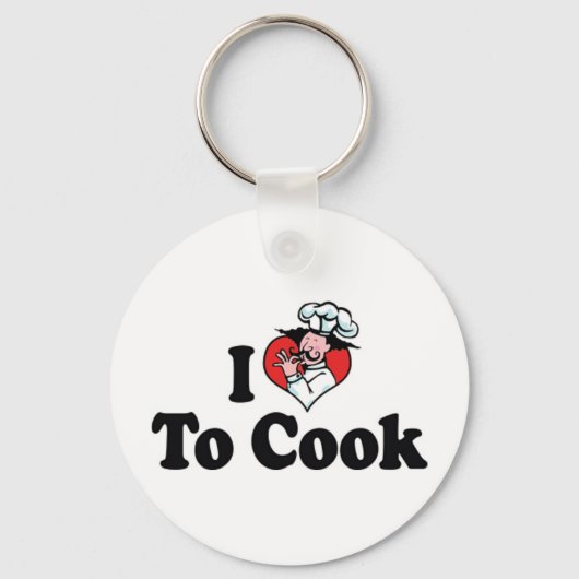 Ik hou van het hart van de kok - Chef Baker Koking Sleutelhanger (Voorkant)
