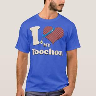 Ik hou van het hart van mijn pochon-hond t-shirt