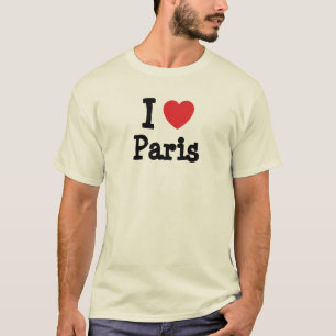 Ik hou van het hart van Parijs gepersonaliseerd T-shirt