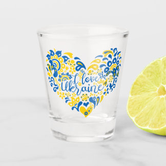 Ik hou van het inspirerend citaat uit Oekraïne Shot Glas