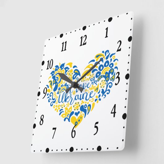 Ik hou van het inspirerend citaat uit Oekraïne Vierkante Klok (Hoek)