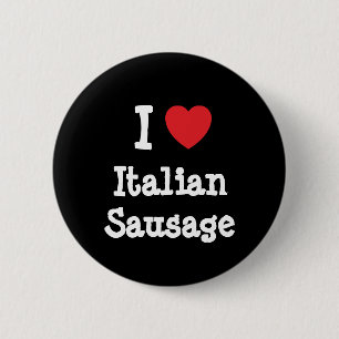 Ik hou van het Italiaanse worsthart T-Shirt Ronde Button 5,7 Cm