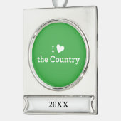 Ik hou van het land verzilverd banner ornament (Links)
