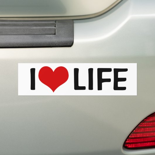 Ik hou van het leven bumpersticker (Op auto)