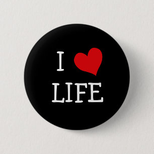 Ik hou van het leven ronde button 5,7 cm