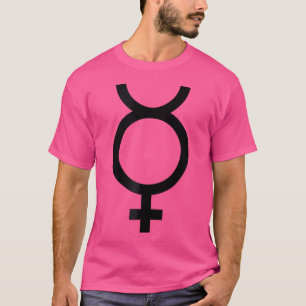 Ik hou van het Mercuriussymbool, ruimteontwerp en T-shirt