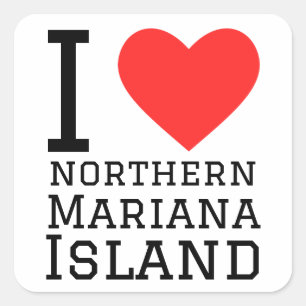 Ik hou van het noordelijke eiland Mariana Vierkante Sticker
