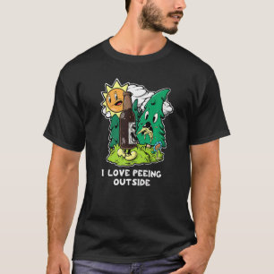 Ik hou van het peuteren buiten Retro Funny Camping T-shirt