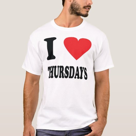 Ik hou van het pictogram van donderdag t-shirt (Voorkant)