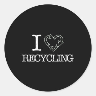 Ik hou van het recyclen van de Dag van de Aarde va Ronde Sticker
