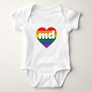 Ik hou van het regenbooghart van Maryland Romper