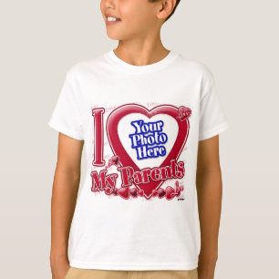 Ik hou van het rode hart van mijn ouders - foto t-shirt