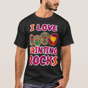 Ik hou van het schilderen van rotsen Artsy Rock T-shirt