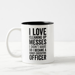 Ik hou van het schoonmaken van messes die ik niet tweekleurige koffiemok