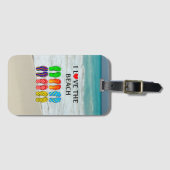 Ik hou van het strand bagagelabel (Voorkant (horizontaal))