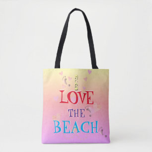 !Ik hou van het strand" Beach Heartpped Sunrise Draagtas