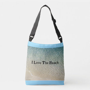 Ik hou van het strand crossbody tas