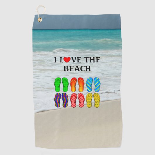 Ik hou van het strand golfhanddoek (Voorkant)
