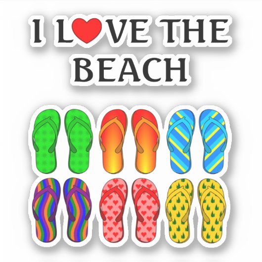 Ik hou van het strand sticker (Voorkant)