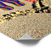 Ik hou van het strand, Teenslippers in de zand Poster (Hoek)