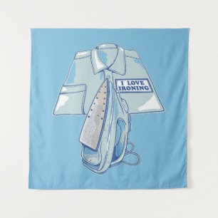 Ik hou van het strijken van grappig ijzer wandkleed