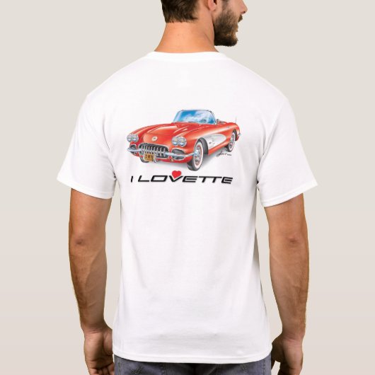 IK HOU VAN HET UNIEKE AUTO-ONTWERP T-SHIRT (Achterkant)