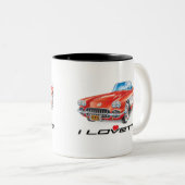 IK HOU VAN HET UNIEKE AUTO-ONTWERP TWEEKLEURIGE KOFFIEMOK (Voorkant rechts)