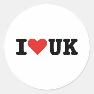 Ik hou van het Verenigd Koninkrijk Ronde Sticker