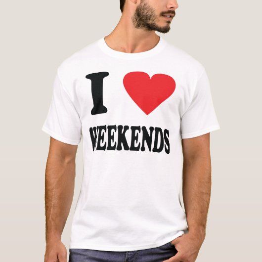 Ik hou van het weekendpictogram t-shirt (Voorkant)