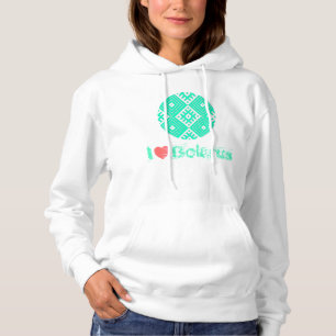 Ik hou van het Wit-Rusland Folkpatroon В ныивш, Hoodie