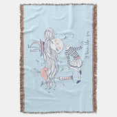 Ik hou van het Zee Whimsical Nautical Deken (Voorkant Verticaal)