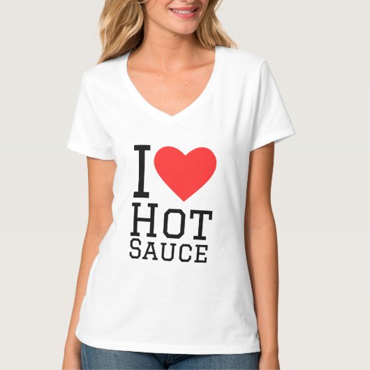 Ik hou van hete saus t-shirt (Voorkant)