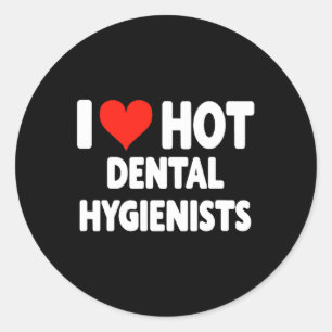 Ik hou van hete tandhygiënisten hart - echtgenoot ronde sticker